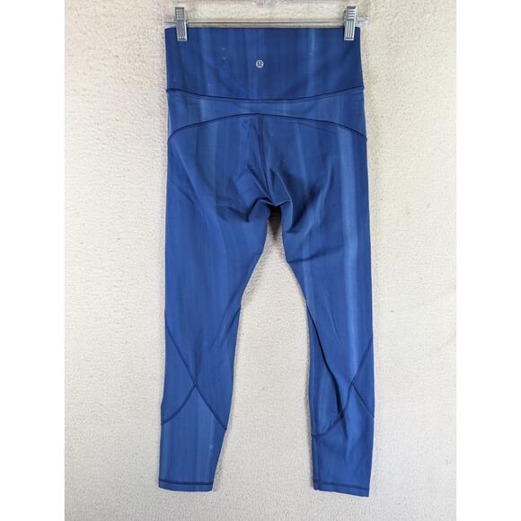 Lululemon Leggings Womens Sz 8 Utility Blue In Movement 7/8 Tight Everlux Gym - Picture 2 of 16